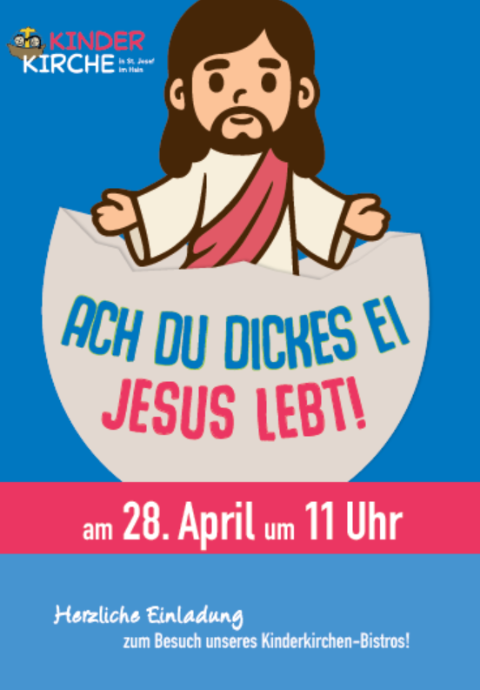 Das Plakat zur Kinderkirche am 28.04.2024