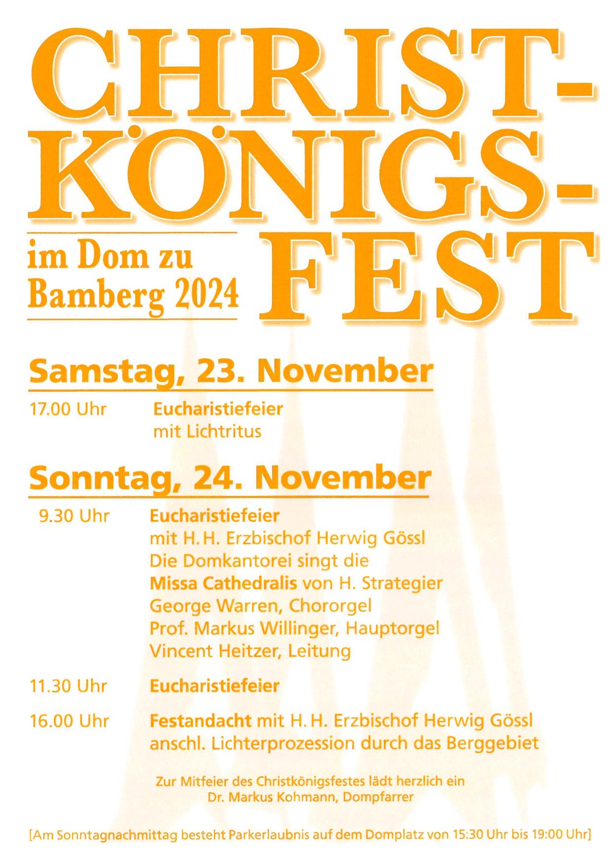 Plakat zum Christkönigsfest 2024