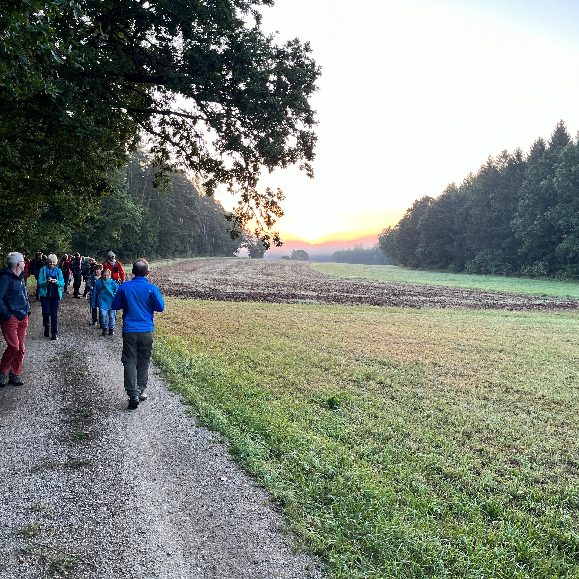 Die Wallfahrer machten sich um 05:30 Uhr in St. Urban auf den 36 km langen Weg nach Ebrach.