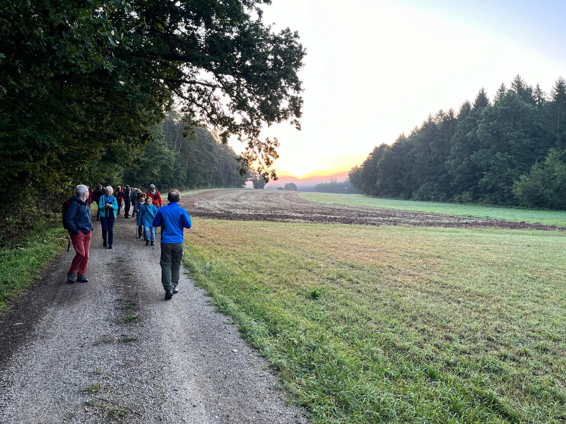 Die Wallfahrer machten sich um 05:30 Uhr in St. Urban auf den 36 km langen Weg nach Ebrach.