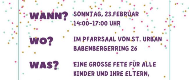 Herzliche Einladung zum Kinderfasching nach St. Urban!