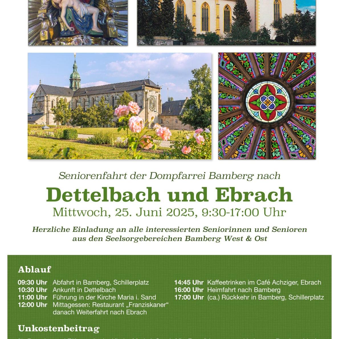 Herzliche Einladung an alle Interessierten zur Seniorenfahrt der Dompfarrei