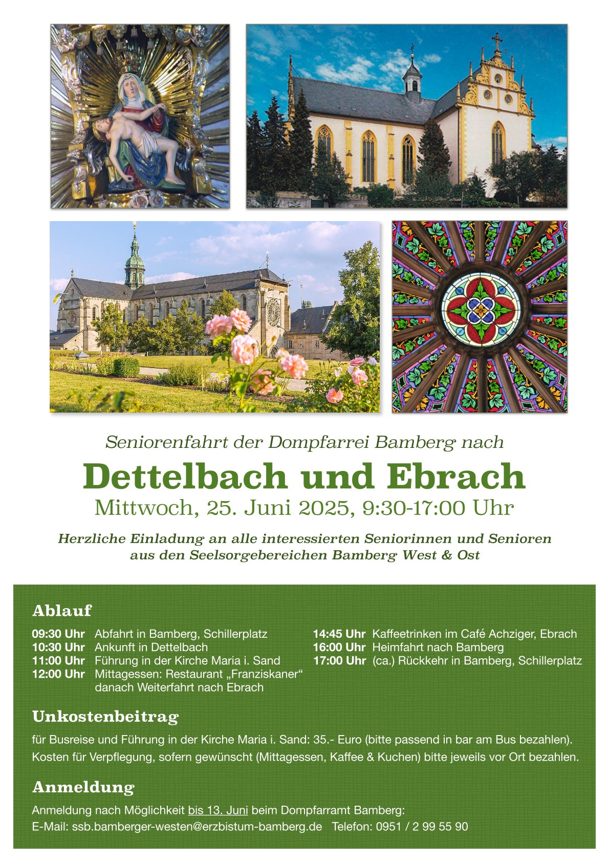 Herzliche Einladung an alle Interessierten zur Seniorenfahrt der Dompfarrei