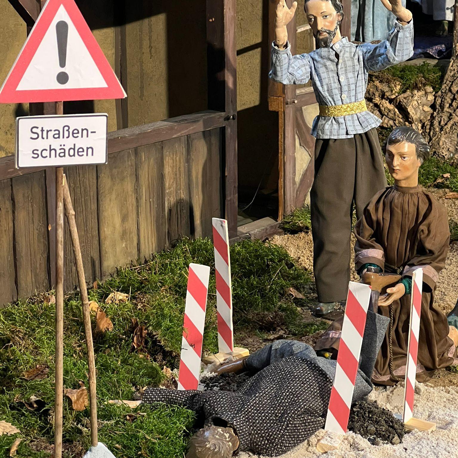 Stadtgeschehen in der Krippe der Oberen Pfarre