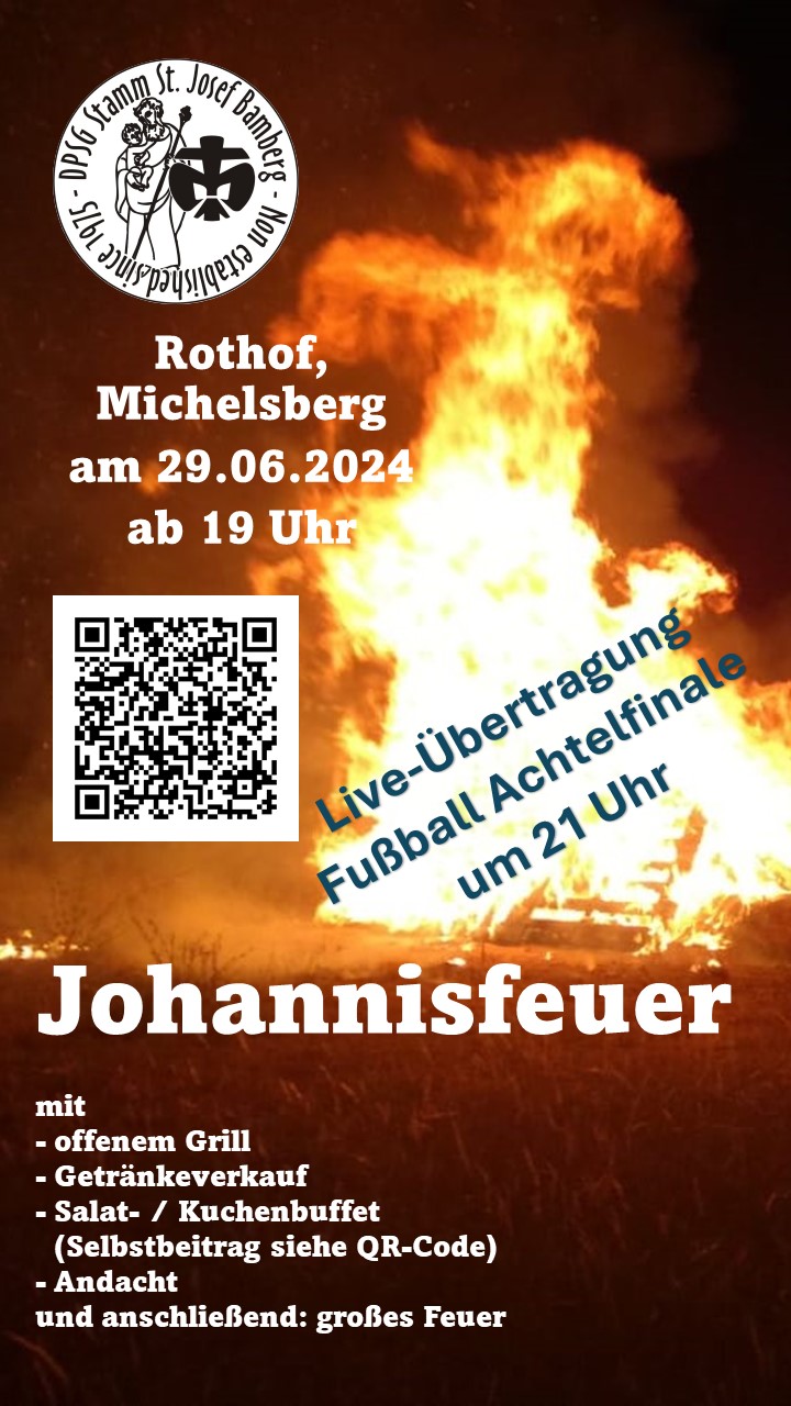 Es ergeht herzliche Einladung zum Johannisfeuer auf dem Rothof.