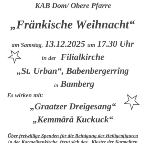 Plakat zum Benefizkonzert auf Initiative der KAB Dom/ Obere Pfarre