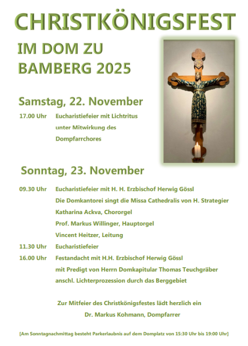 Plakat Christkönigsfest