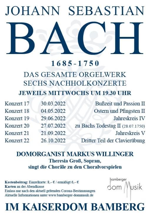 Plakat Bach-Orgelwerke-Gesamtaufführung - Nachholkonzerte