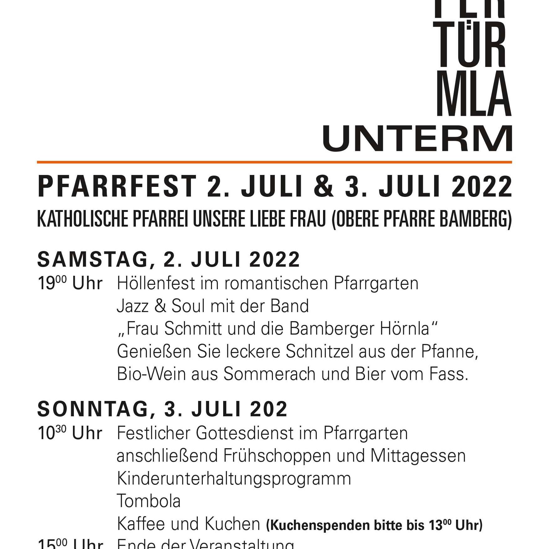 Pfarrfest Obere Pfarre 2022 | Plakat