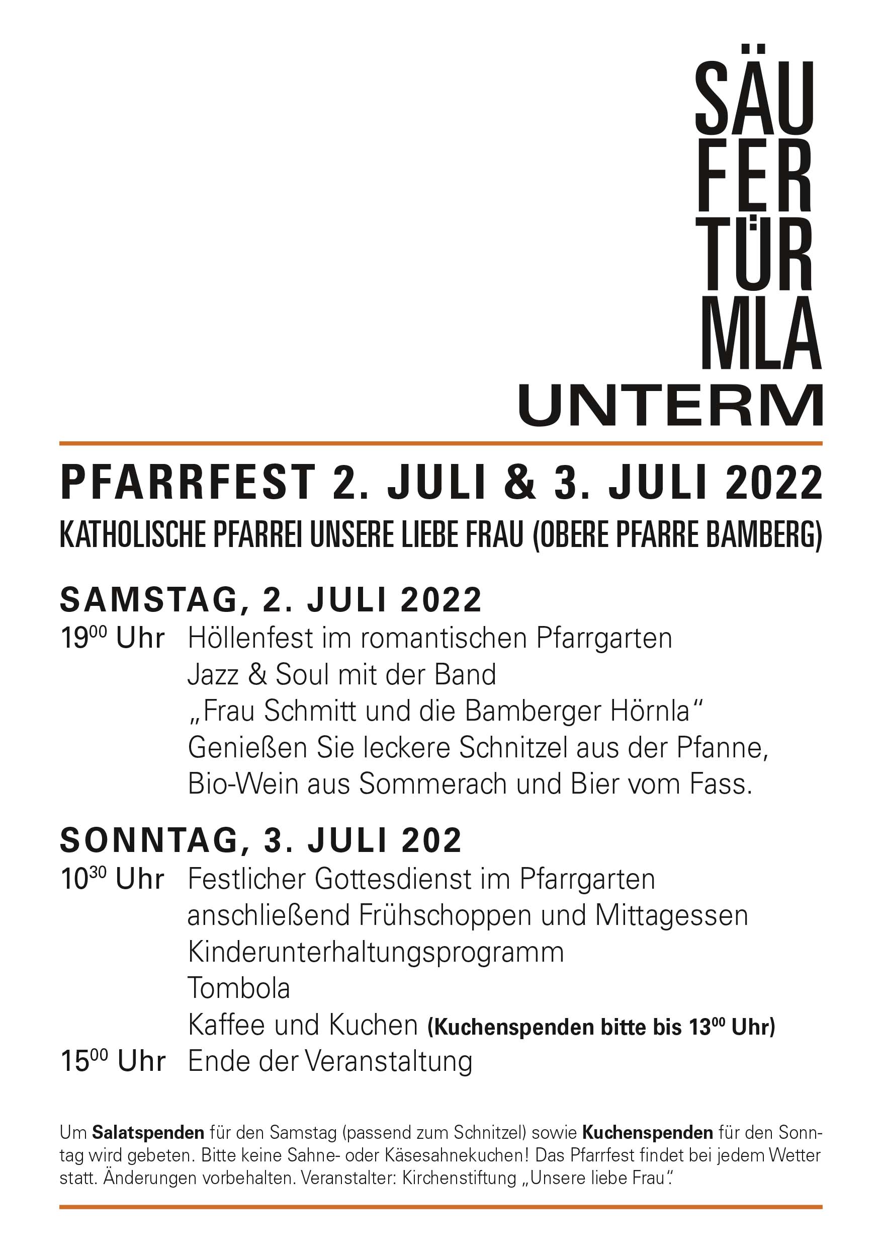 Pfarrfest Obere Pfarre 2022 | Plakat