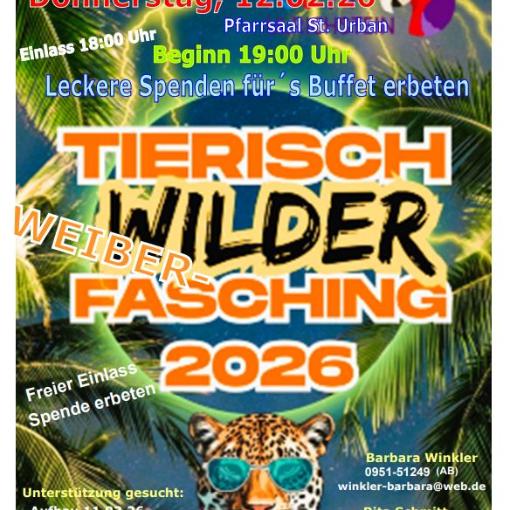 Einladung zum Weiberfasching St. Urban