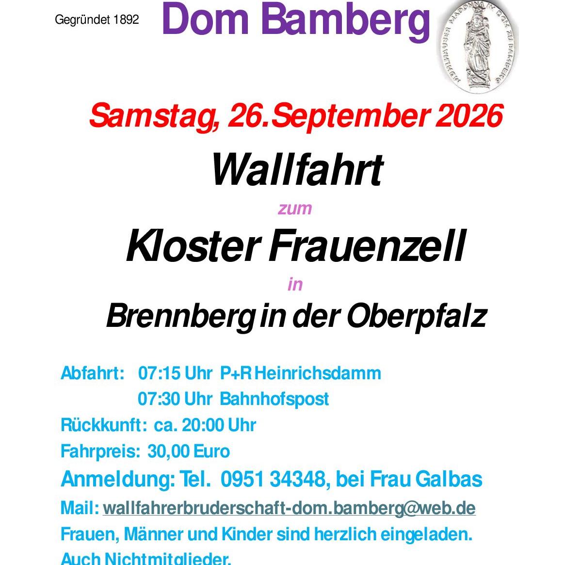 Einladung Wallfahrerbruderschaft Dom