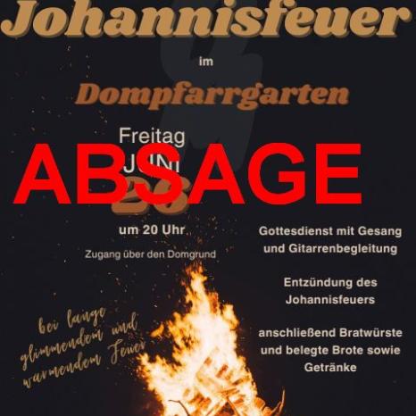 Johannisfeuer Dompfarrei 2026 muss abgesagt werden
