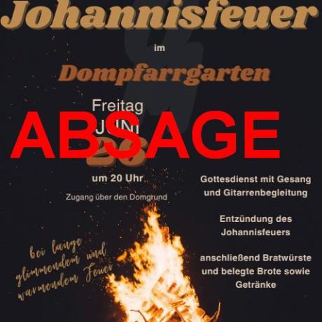 Johannisfeuer Dompfarrei 2026 muss abgesagt werden