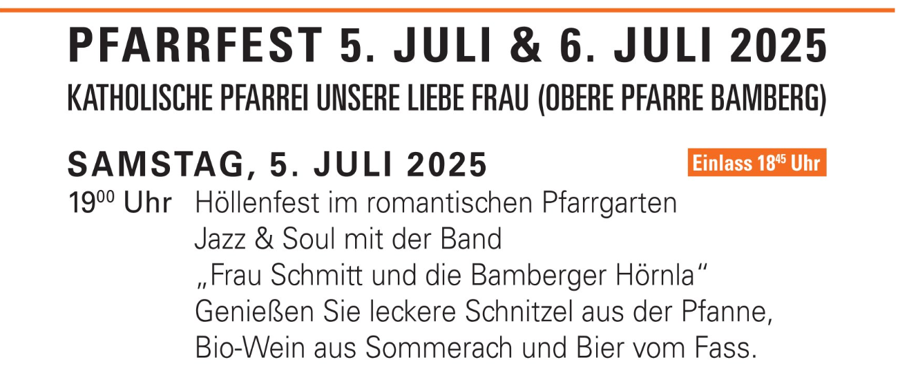 Herzliche Einladung zum Pfarrfest „Unterm Säufertürmla“