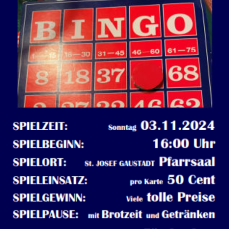 Herzliche Einladung zum Bingo-Spielenachmittag