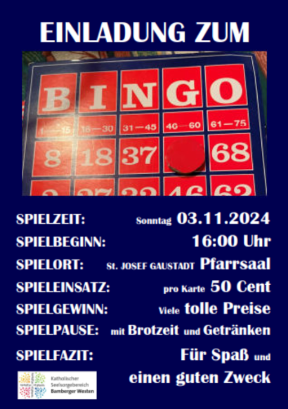 Herzliche Einladung zum Bingo-Spielenachmittag