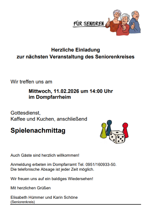 Plakat des Seniorenkreises