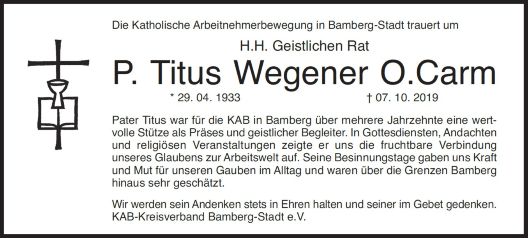 Traueranzeige P. Titus KAB-KV Bbg-Stadt e.V.