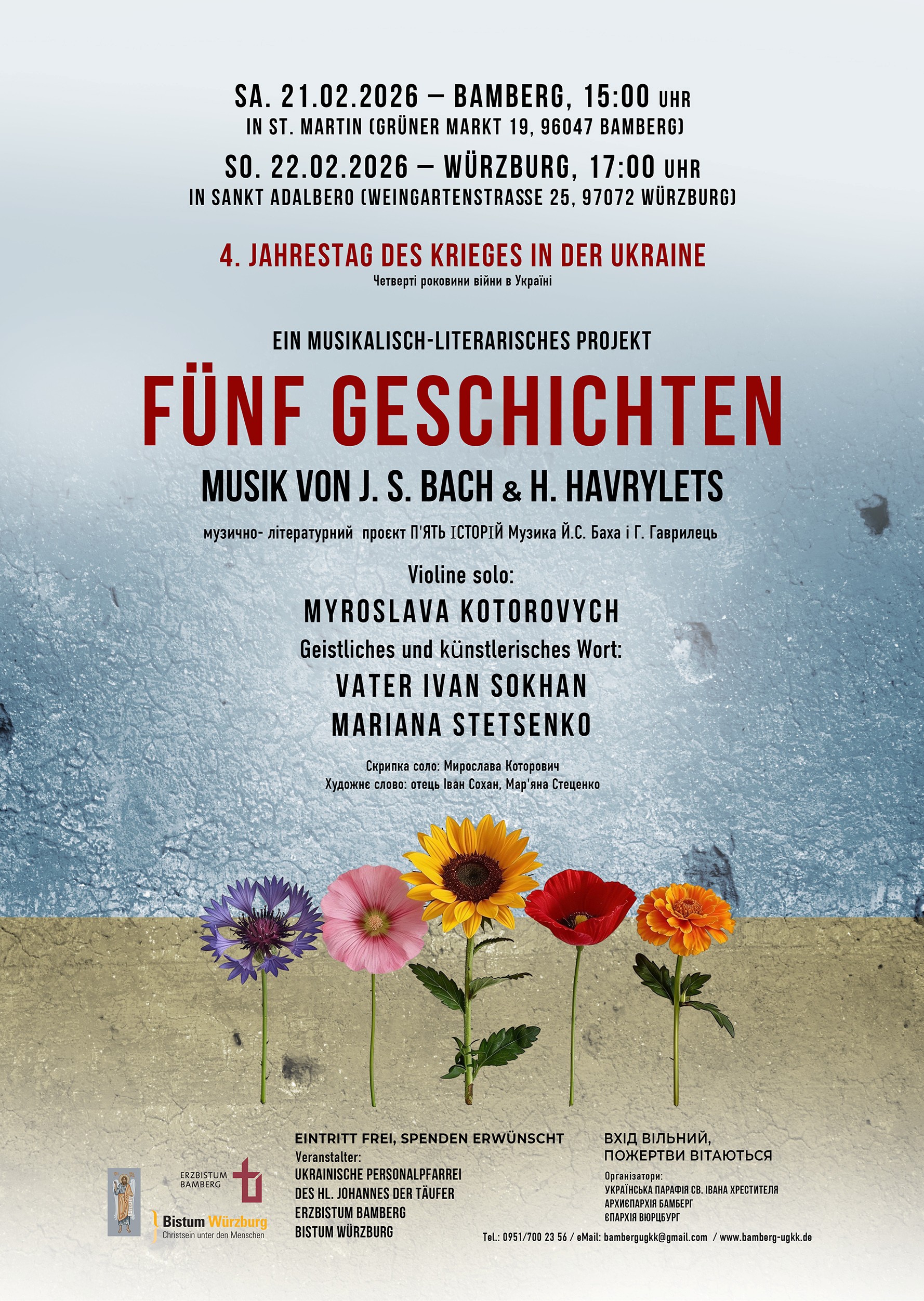 Konzert zum 4. Jahrestag des Krieges in der Ukraine