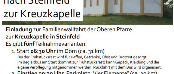 Herzliche Einladung zur Familienwallfahrt 2025