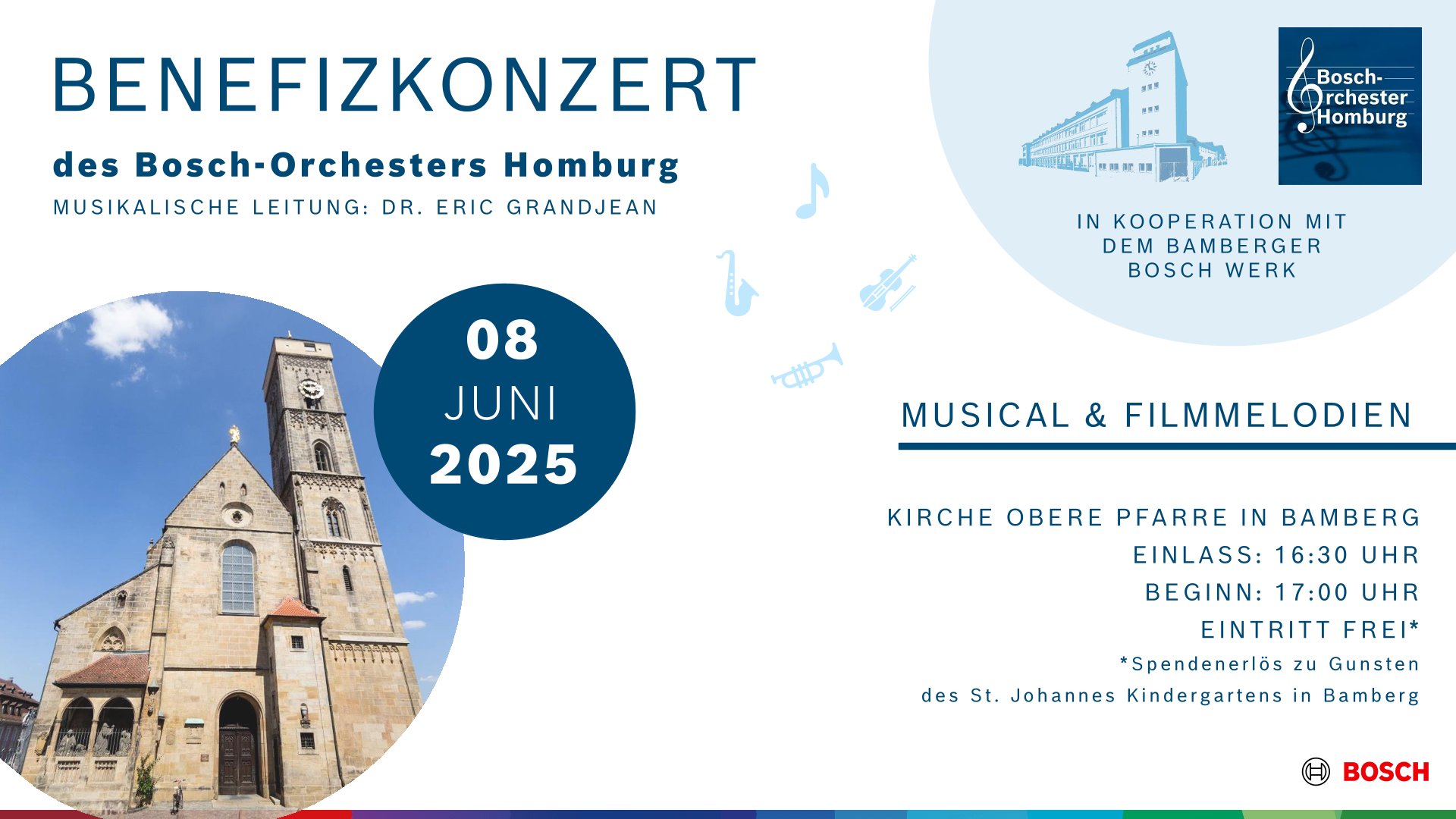 In Kooperation mit dem Bamberger Boschwerk findet diesen Samstag ein Benefizkonzert in der Oberen Pfarre statt.